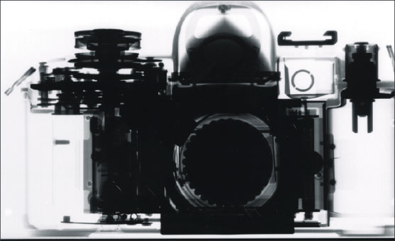 X-ray of a 35 mm film SLR camera
