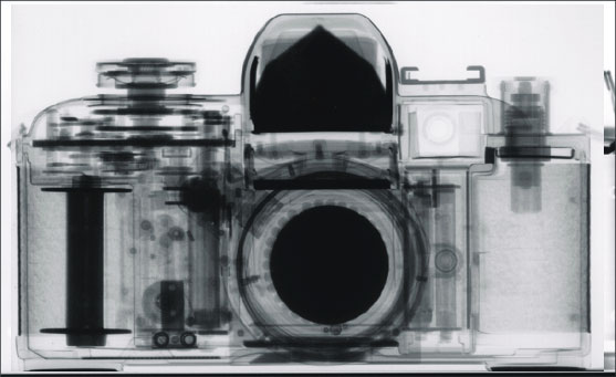 Neutron radiography of a 35 mm film SLR camera